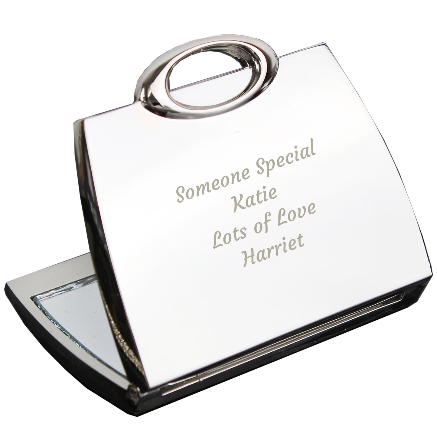 Personalised Any Message Handbag Compact Mirror