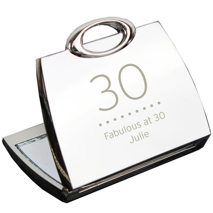 Personalised Birthday Big Age Handbag Compact Mirror