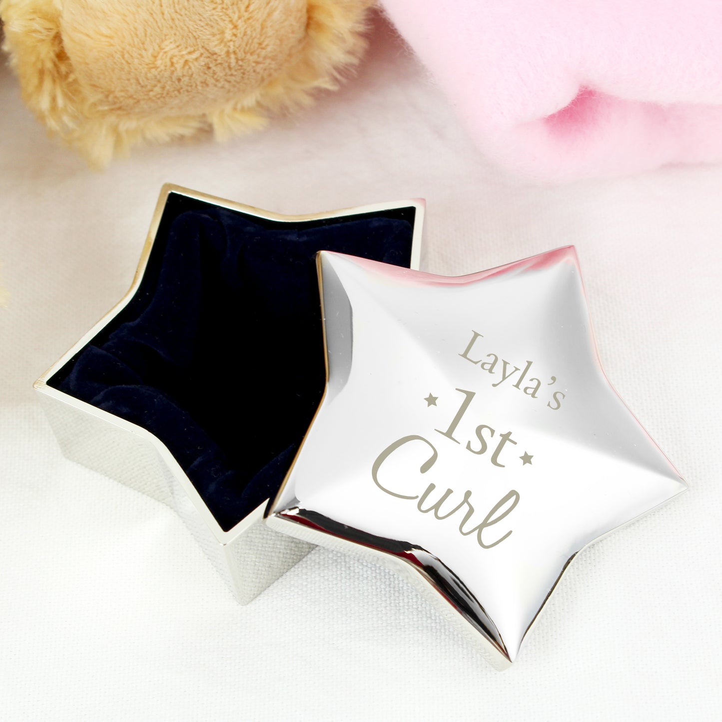 Personalised 1st Curl Star Trinket Box