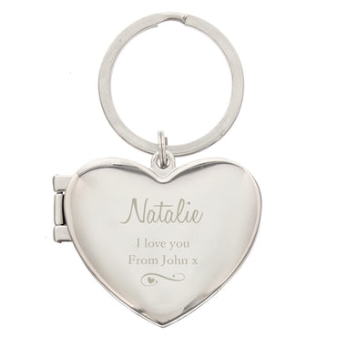 Personalised Swirl Heart Photoframe Keyring