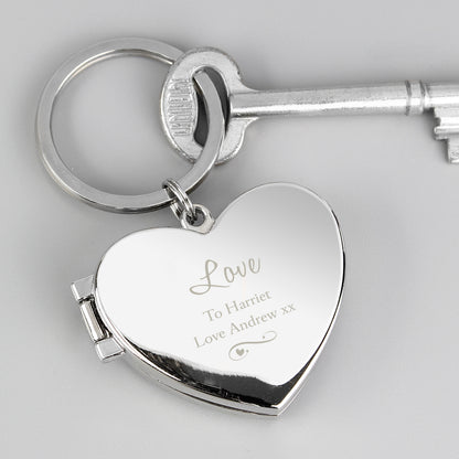 Personalised Swirl Heart Photoframe Keyring