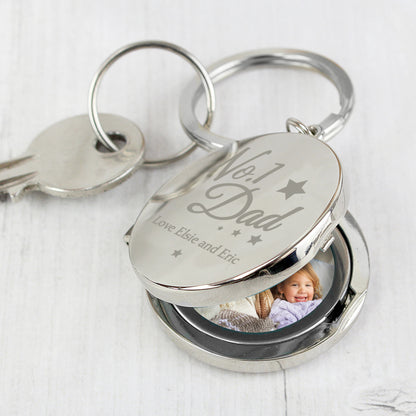 Personalised No.1 Dad Photo Keyring