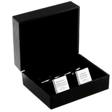 Personalised Tie the Knot Square Cufflinks