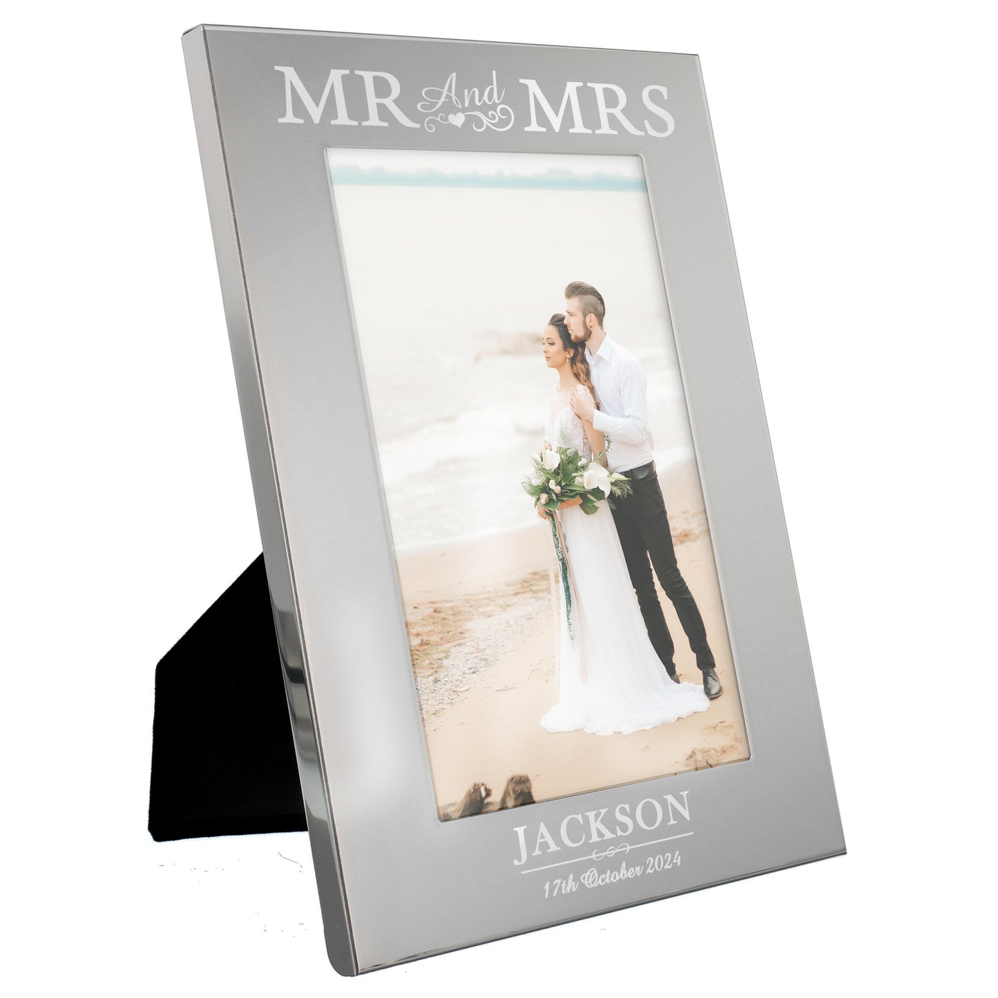 Personalised Mr & Mrs 6x4 Silver Photo Frame