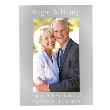 Personalised 6x4 Silver Photo Frame