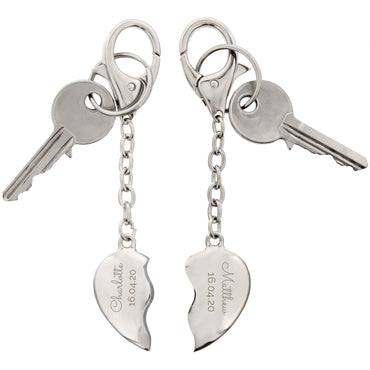 Personalised Any Message Two Hearts Keyring