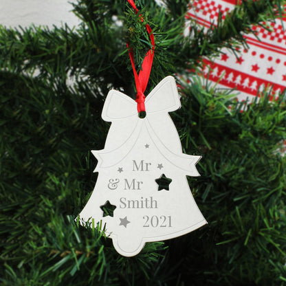 Personalised Mr & Mrs Bell Tree Decoration