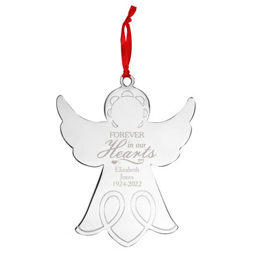 Personalised In Our Hearts Angel Metal Decoration