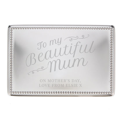 Personalised Beautiful Mum Rectangular Jewellery Box