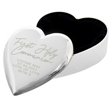 Personalised First Holy Communion Heart Trinket Box