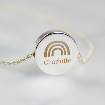 Personalised Rainbow Disc Necklace