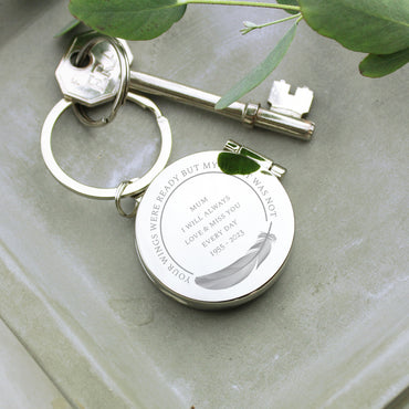 Personalised In Loving Memory Round Photo Keyring