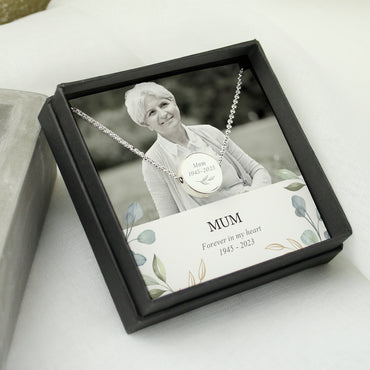 Personalised Botanical Photo Upload Necklace and Box