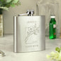 Personalised Monochrome Floral Hip Flask