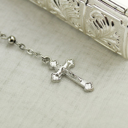 Personalised First Holy Communion Bible Trinket Box with Rosary Beads