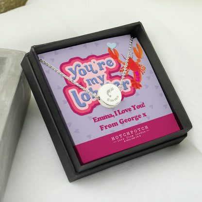 Personalised Hotchpotch Youre My Lobster Sentiment Silver Tone Necklace and Box