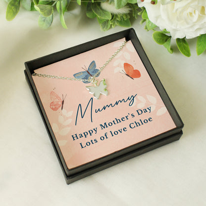 Personalised Hotchpotch Butterfly Sentiment Necklace and Box