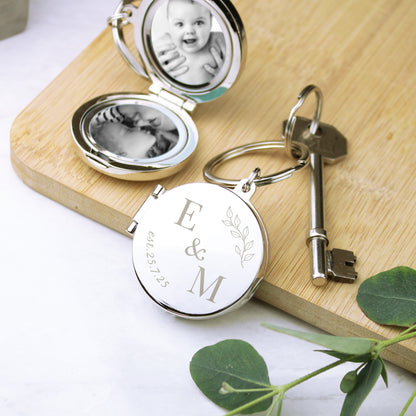 Personalised Foliage Couples Photo Keyring