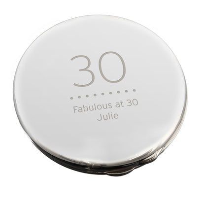 Personalised Birthday Big Age Round Compact Mirror