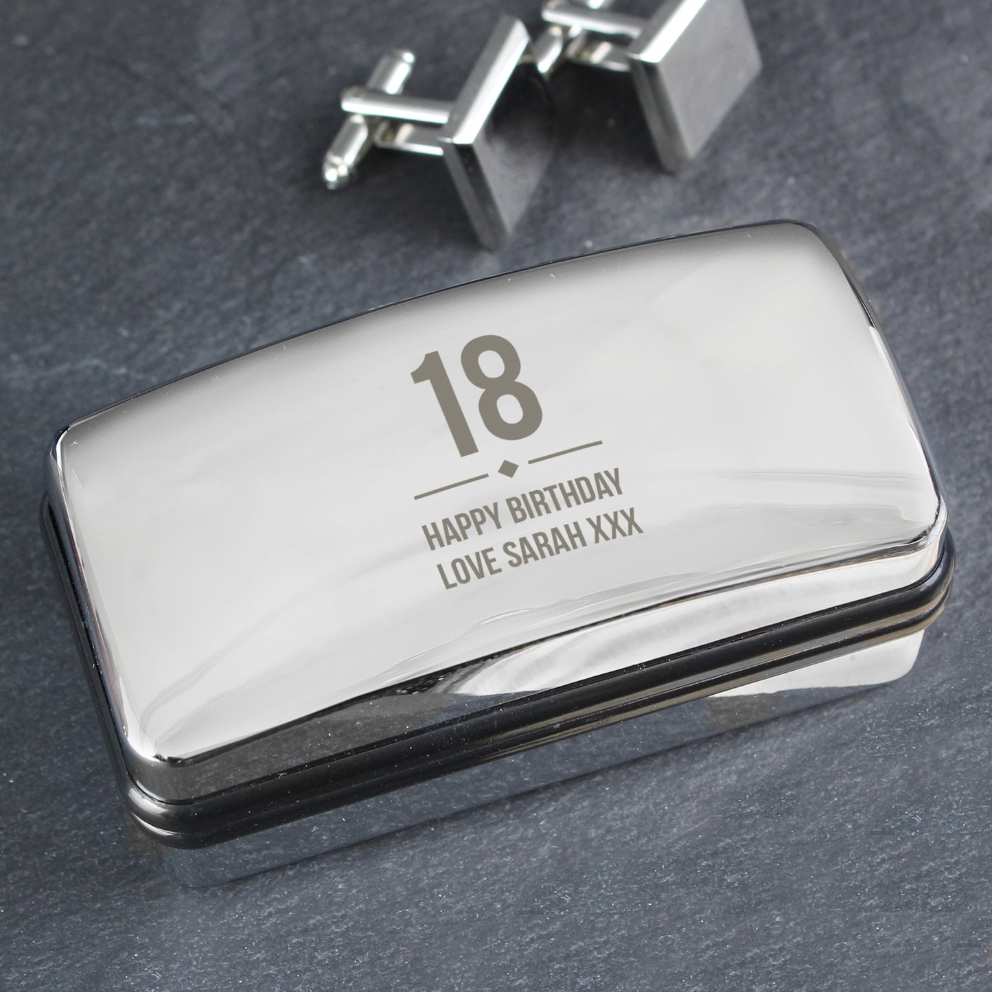 Personalised Birthday Big Age Cufflink Box