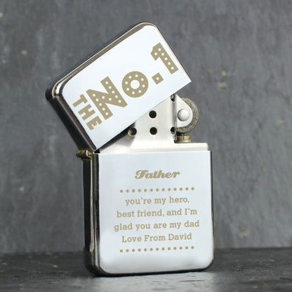 Personalised The No.1 Silver Lighter