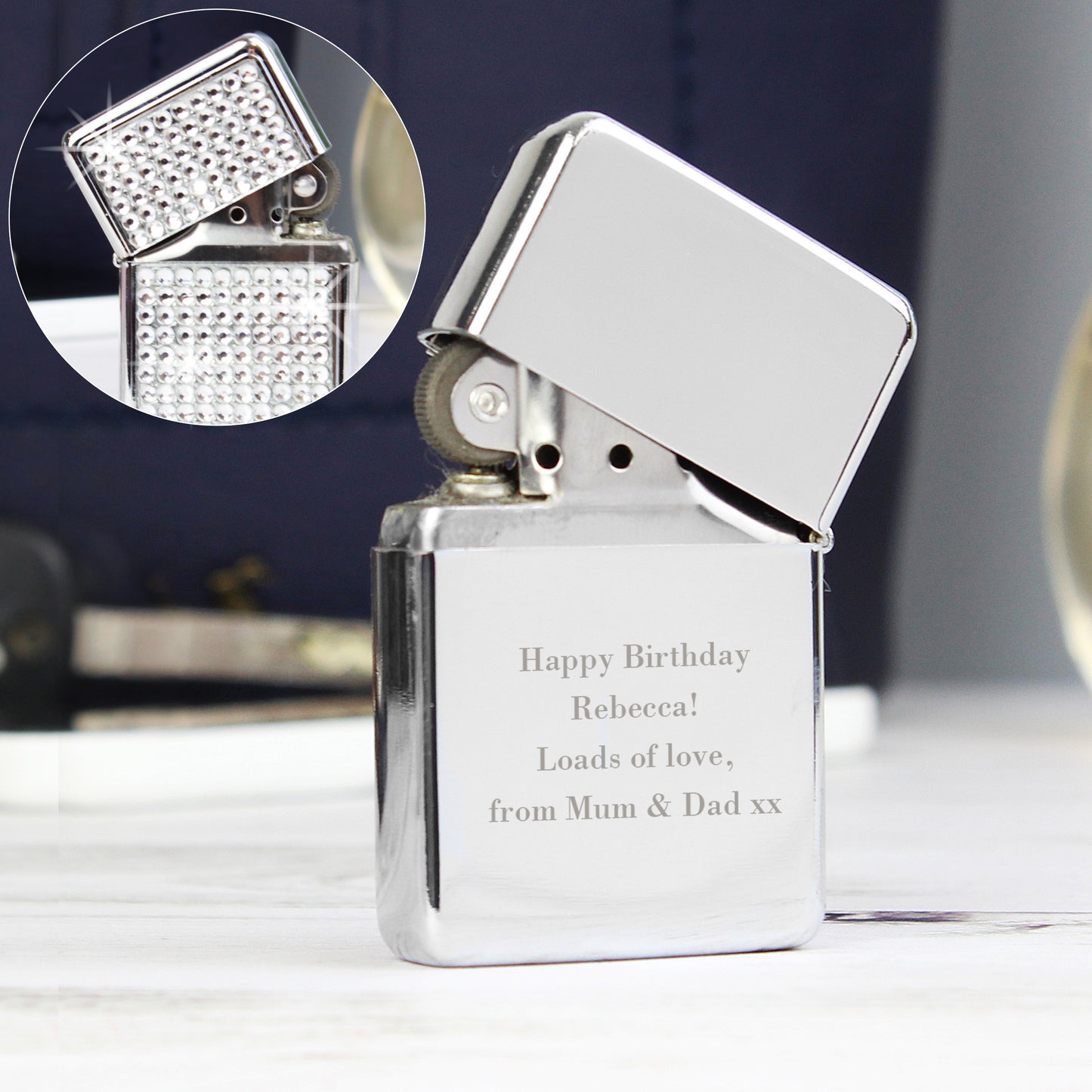 Personalised Any Message Diamante Lighter