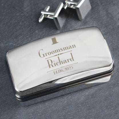 Personalised Groomsman Cufflink Box