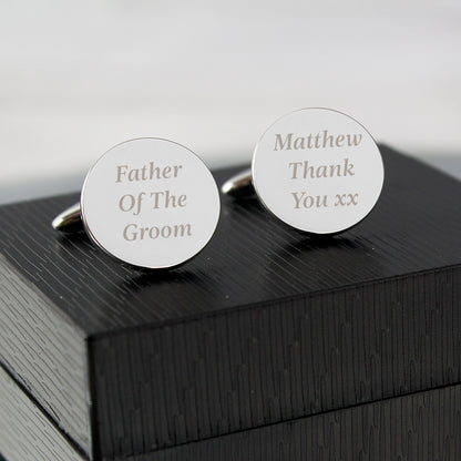 Personalised Any Message Round Cufflinks