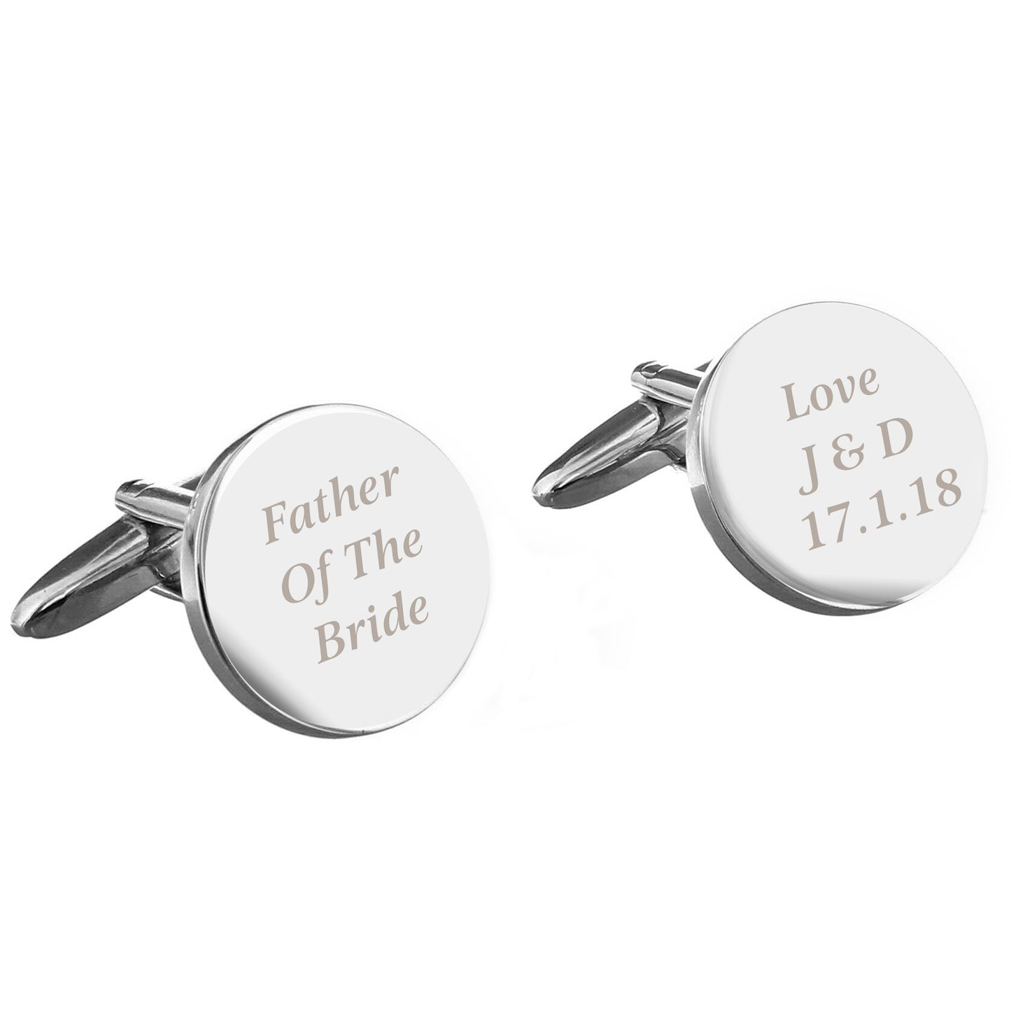 Personalised Any Message Round Cufflinks