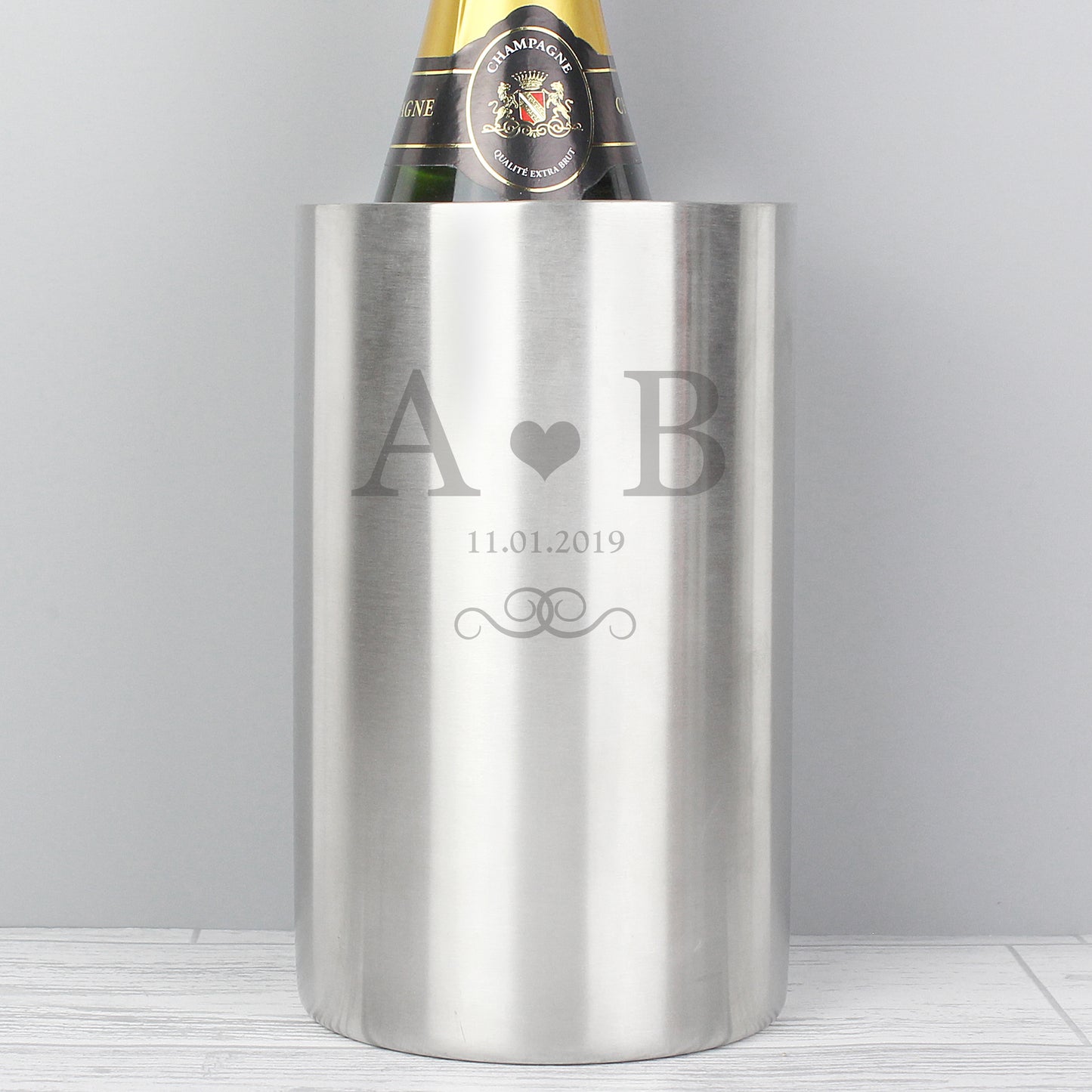 Personalised Monogram Stainless Steel Wine Cooler