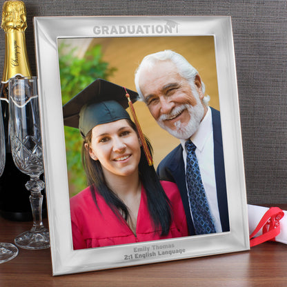 Personalised Graduation 10x8 Silver Photo Frame