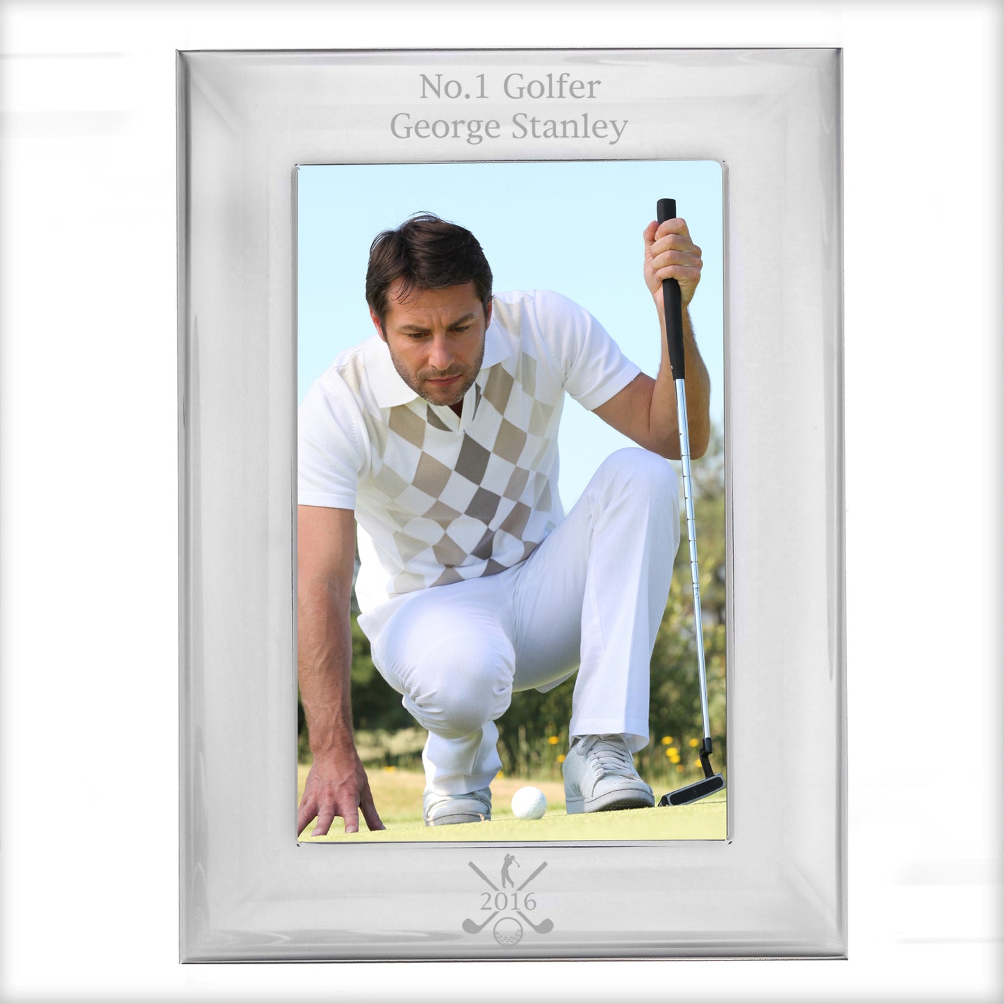 Personalised Golf 6x4 Silver Photo Frame