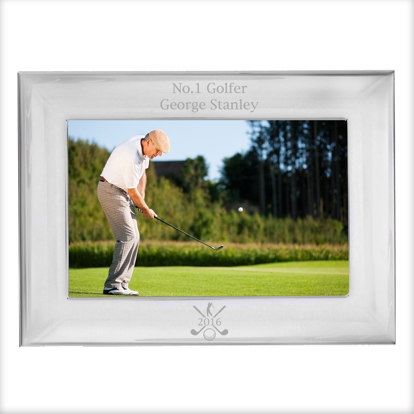 Personalised Golf 6x4 Landscape Silver Photo Frame