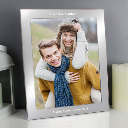 Personalised Any Message 10x8 Silver Photo Frame