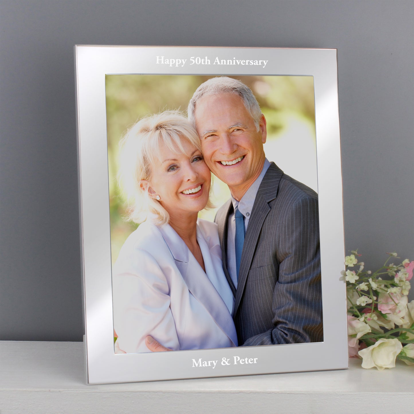 Personalised Any Message 10x8 Silver Photo Frame