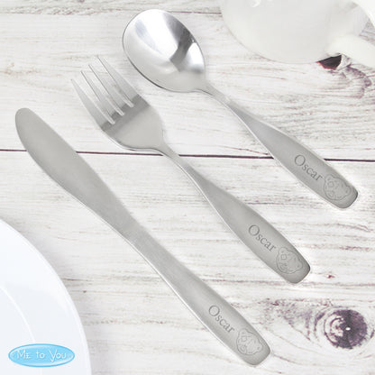 Personalised Tiny Tatty Teddy 3 Piece Cutlery Set