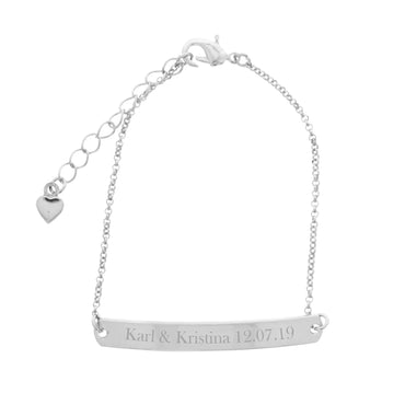 Personalised Silver Tone Bar Bracelet