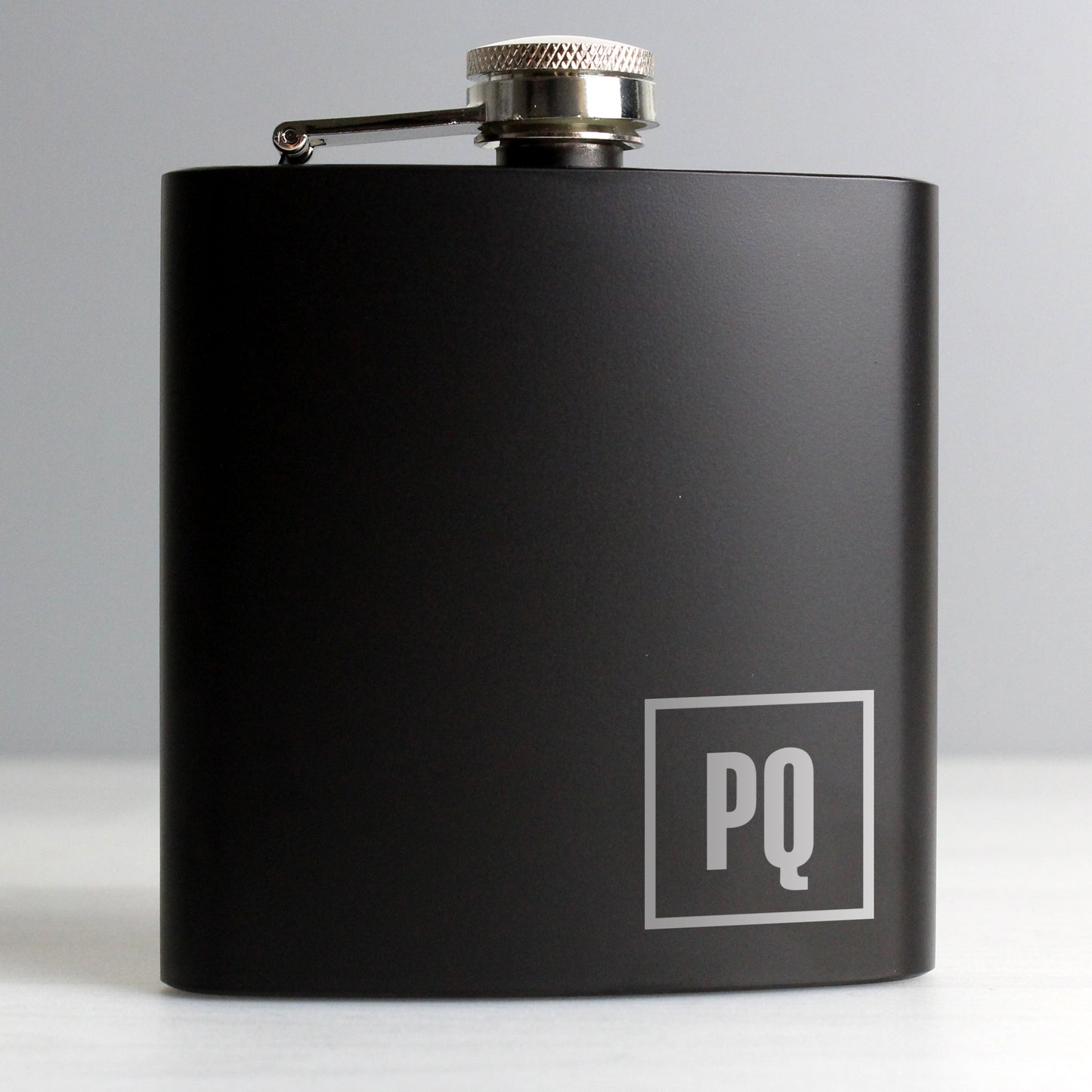 Personalised Initials Black Hip Flask