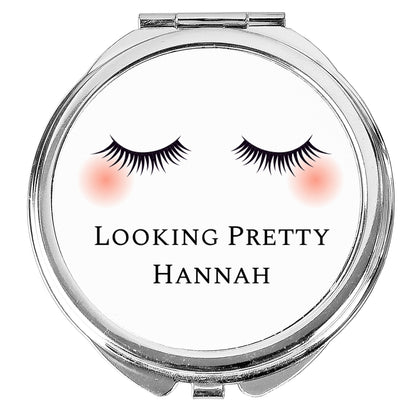 Personalised Eyelashes Compact Mirror