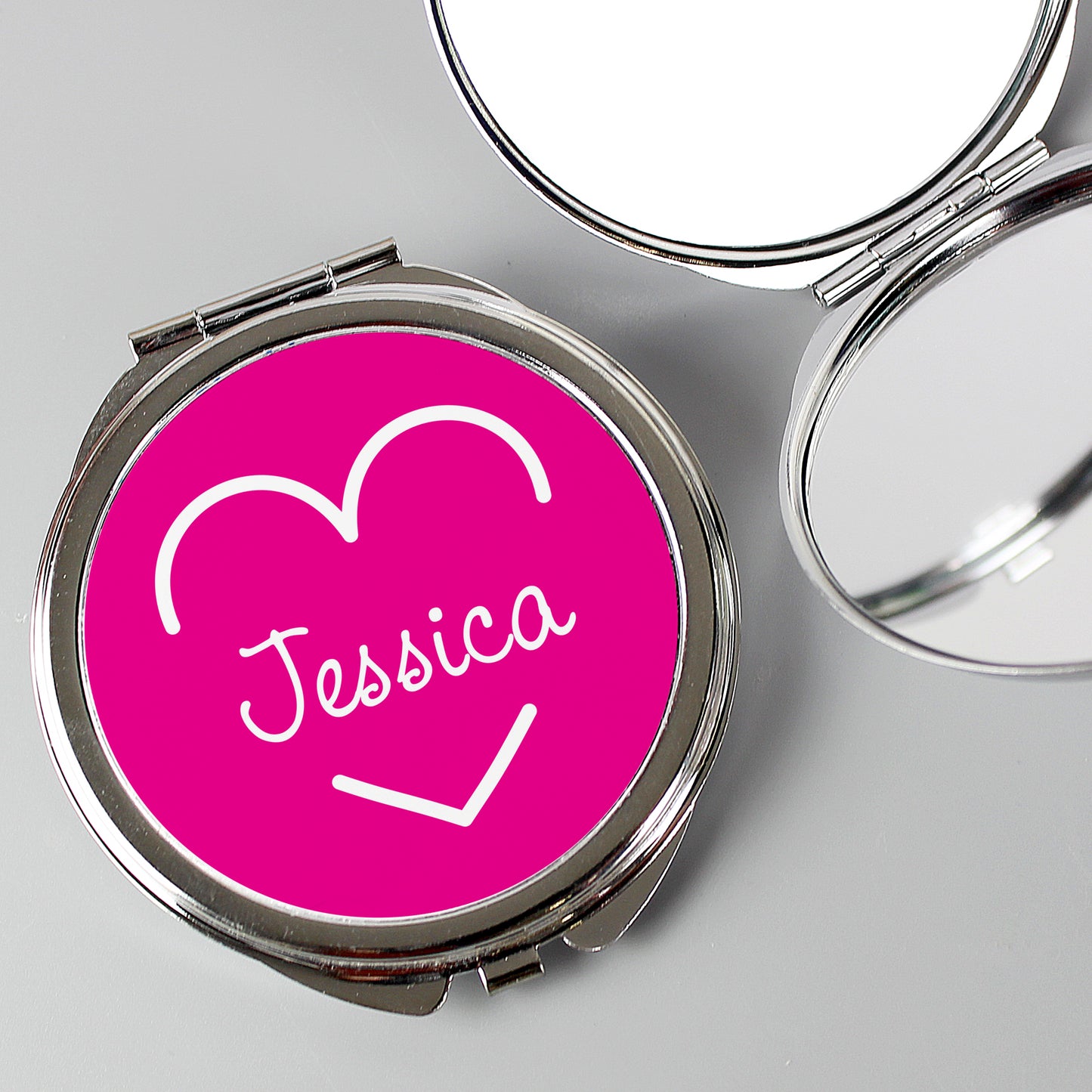 Personalised Pink Name Compact Mirror