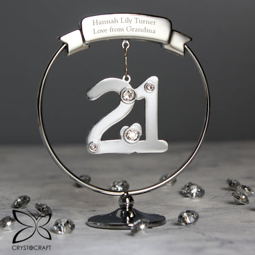 Personalised Crystocraft 21st Celebration Ornament