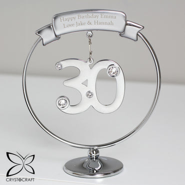 Personalised Crystocraft 30th Celebration Ornament