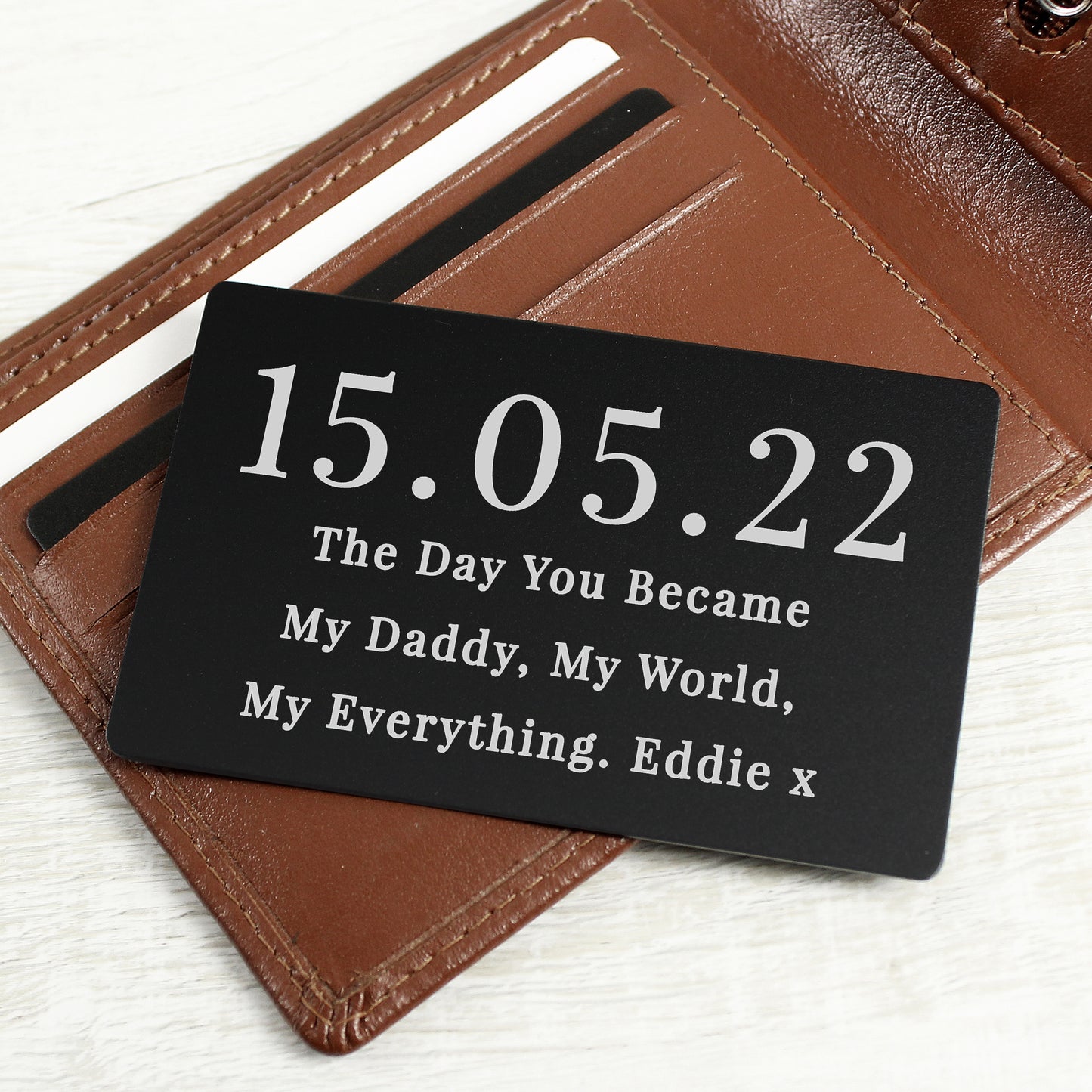 Personalised Special Date Black Wallet Card