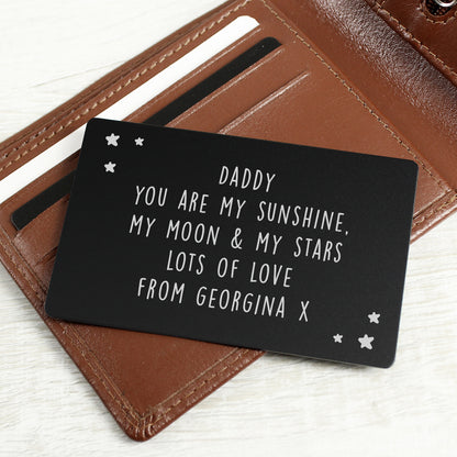 Personalised Star Black Wallet Card