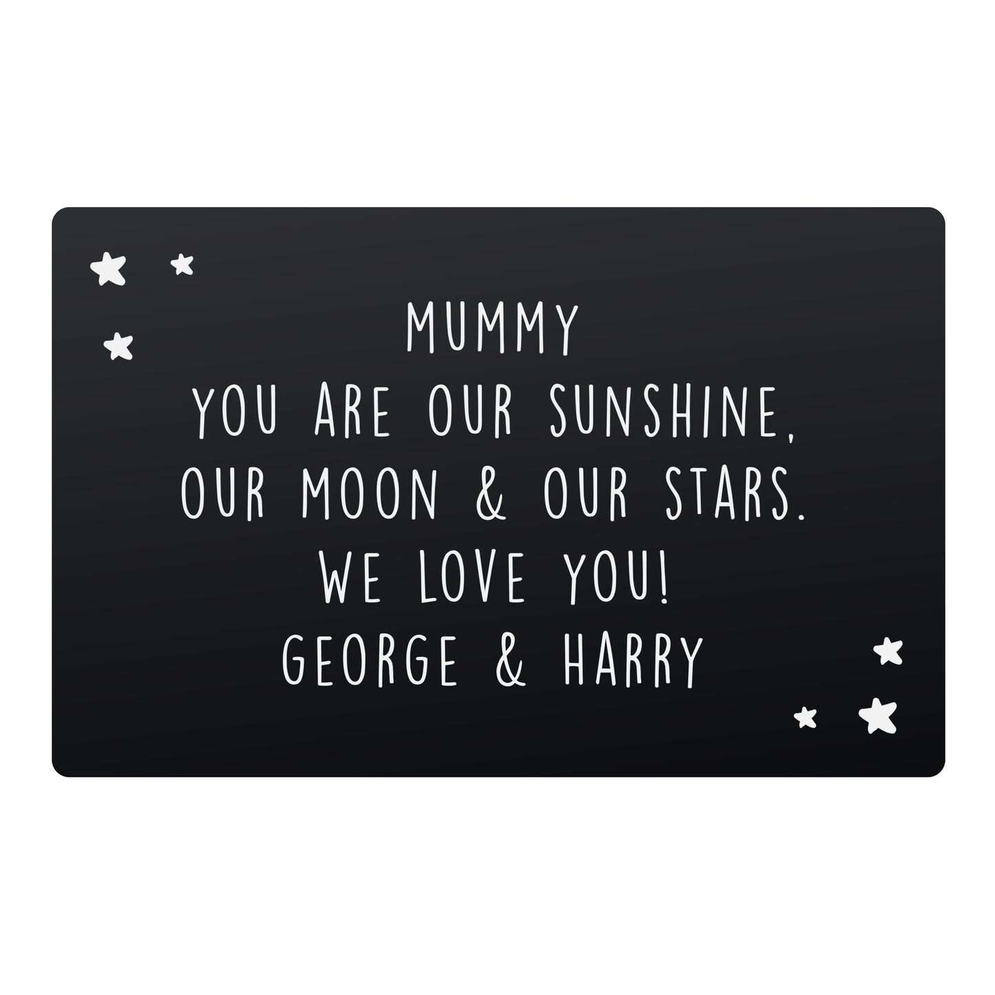 Personalised Star Black Wallet Card