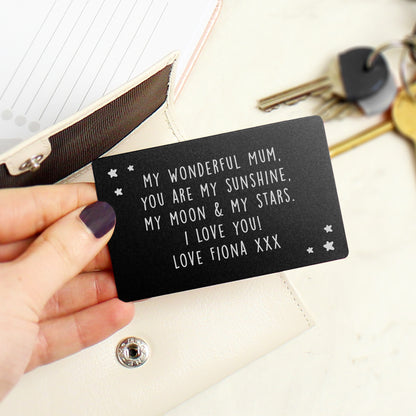 Personalised Star Black Wallet Card