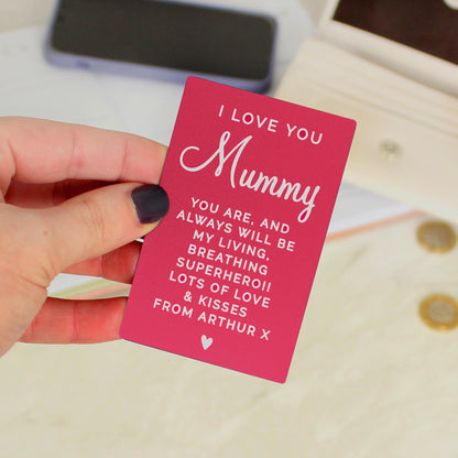 Personalised Free Text Cerise Wallet Card