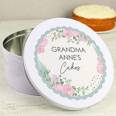 Personalised Abstract Rose Cake Tin