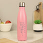 Personalised Floral Pink Metal Insulated Drinks Bottle