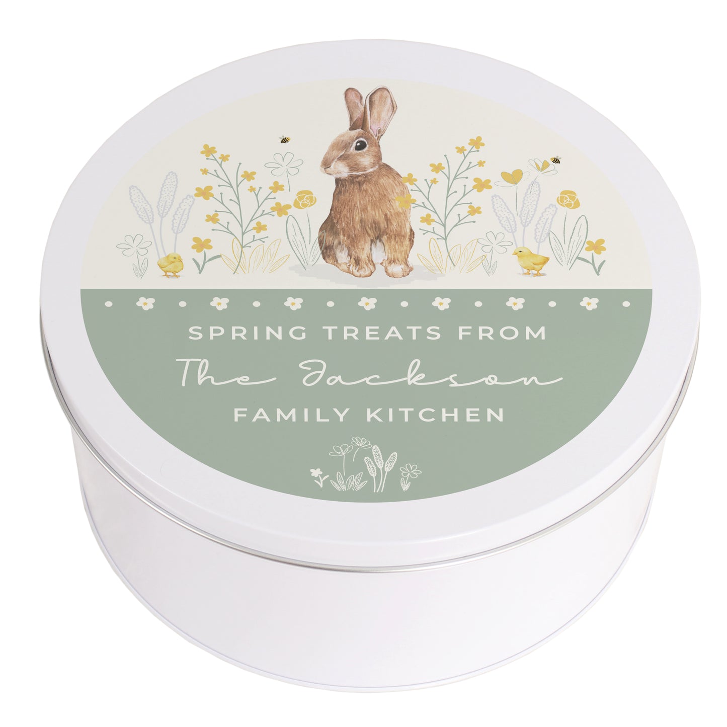 Personalised Spring Bunny Cake Tin